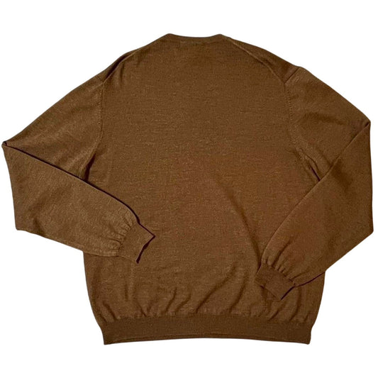 Brooks Brothers Merino Wool Stretch V-Neck Sweater – Brown – XL | Premium Classic Menswear