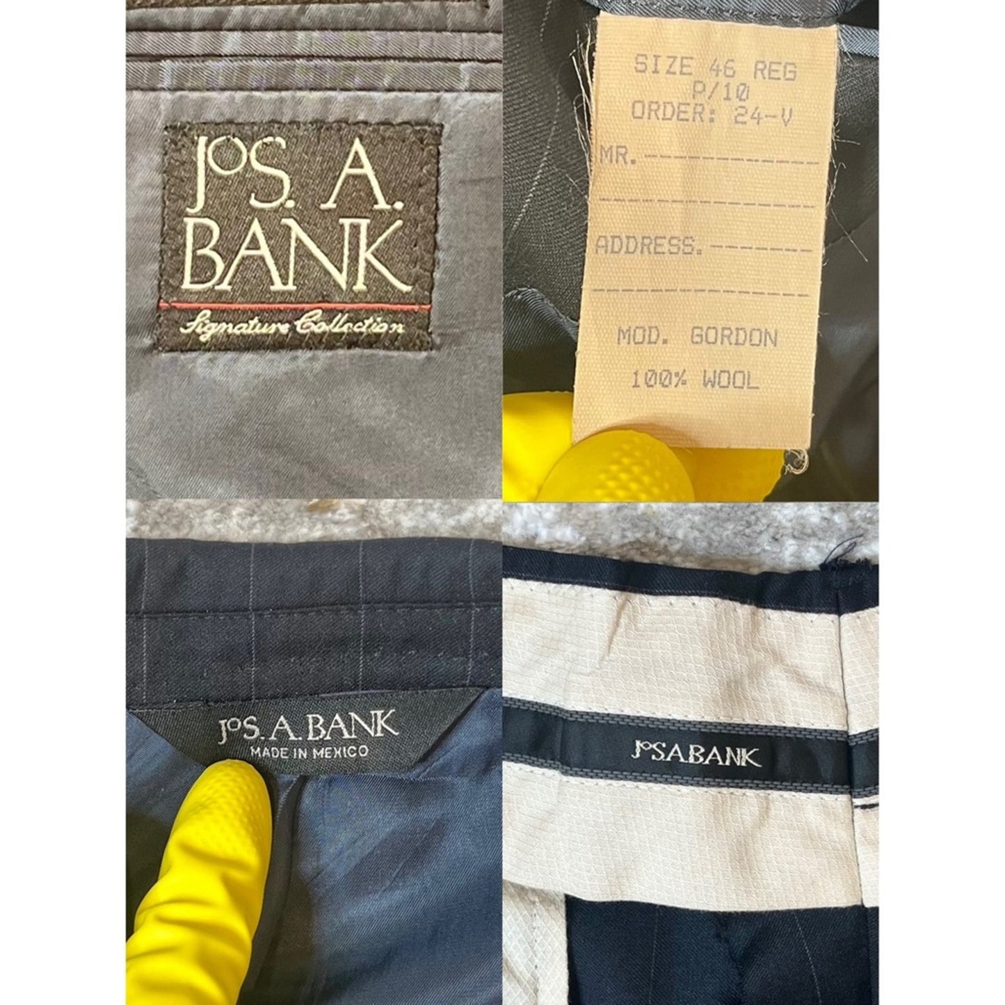 Jos. A. Bank Signature Collection 100% Wool Navy Pinstripe Suit – Size 46 Regular – Premium Tailored 2-Piece Menswear
