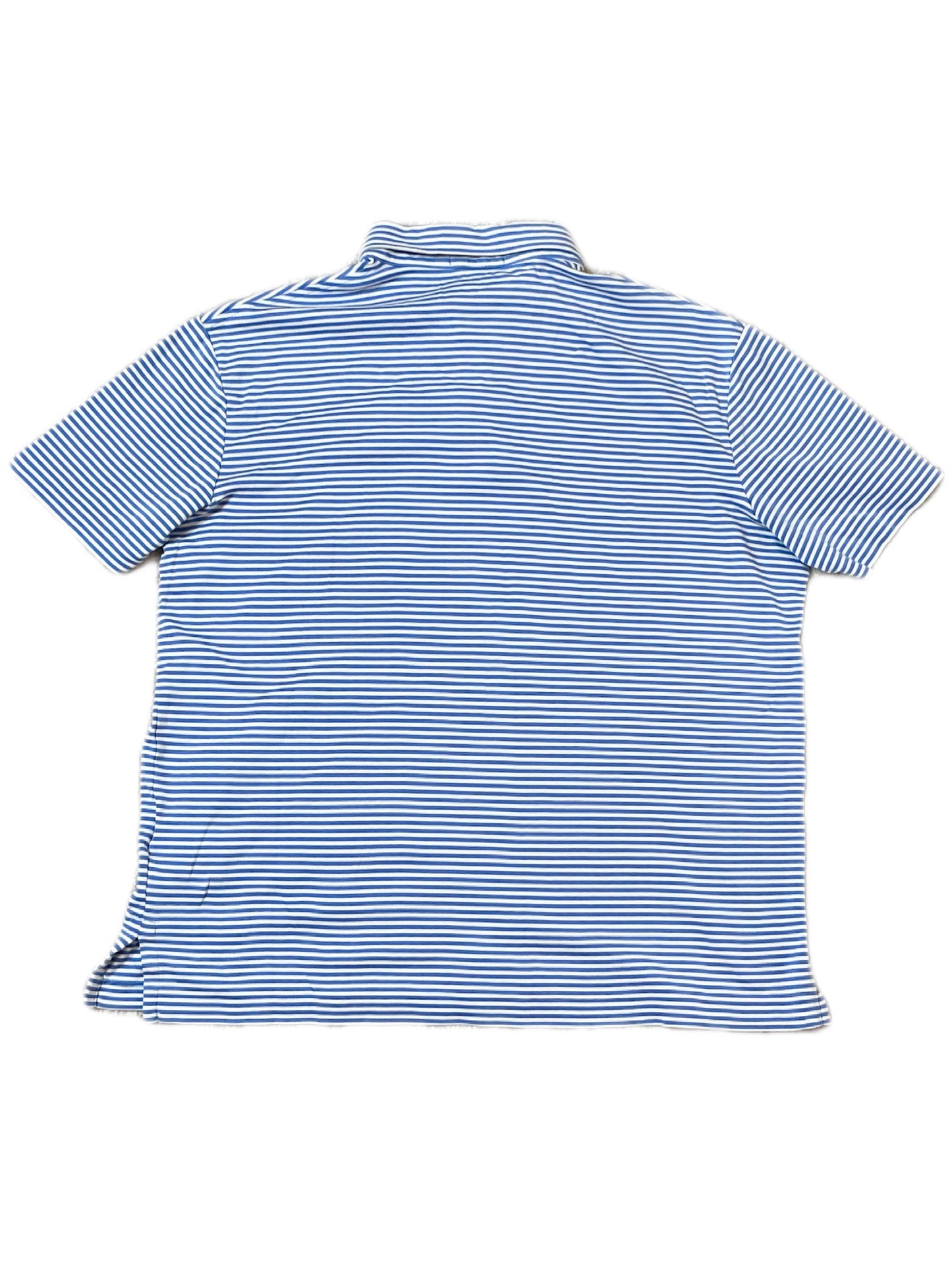 Polo Ralph Lauren Blue White Striped Polo Shirt Mens Large Pima Soft Touch Classic Fit