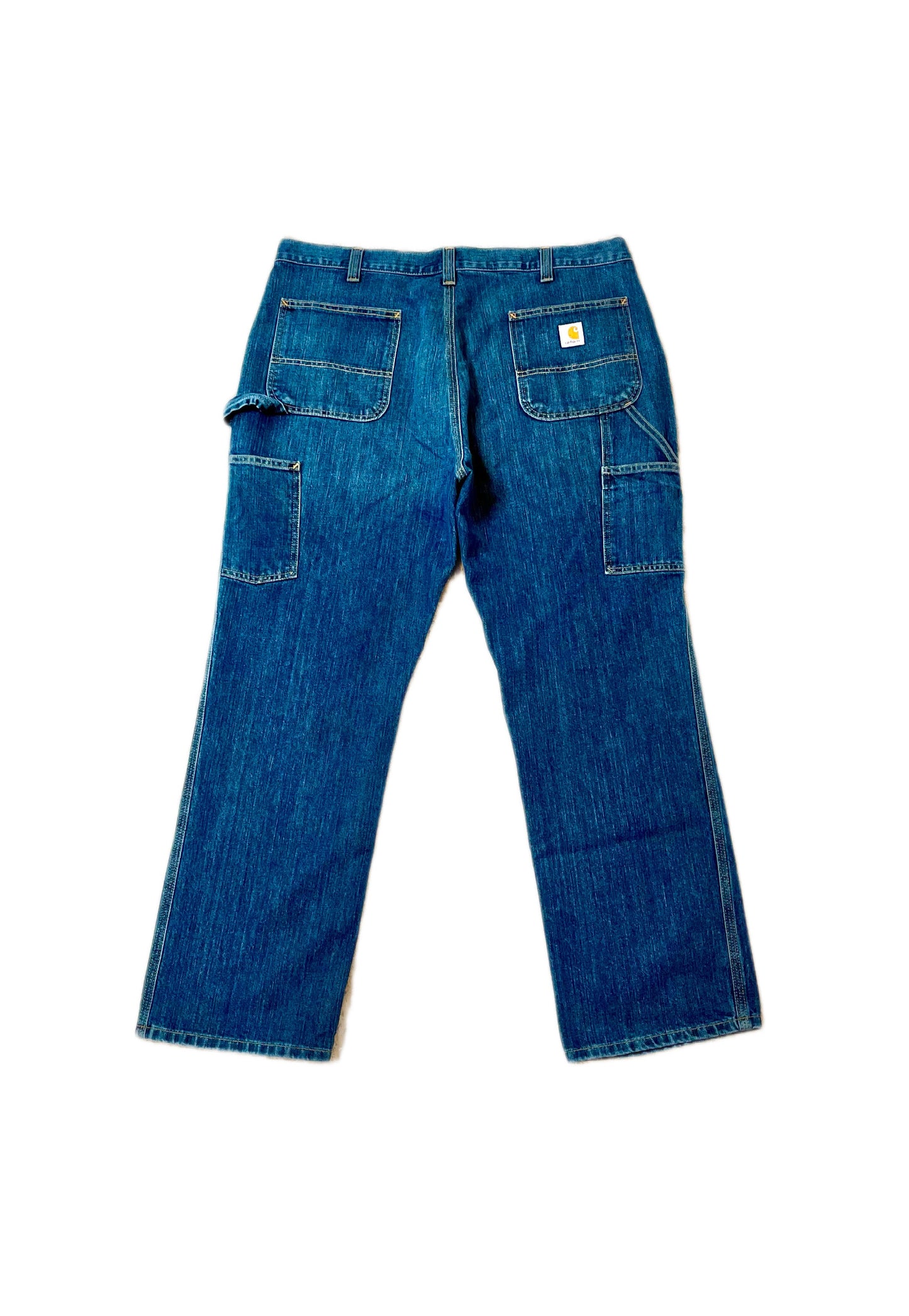 Carhartt Relaxed Fit Carpenter Jeans Mens Blue Denim Workwear Utility Pants 34x30
