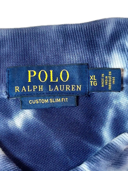 Polo Ralph Lauren Custom Slim Fit Tie-Dye Polo Shirt in Red White Blue