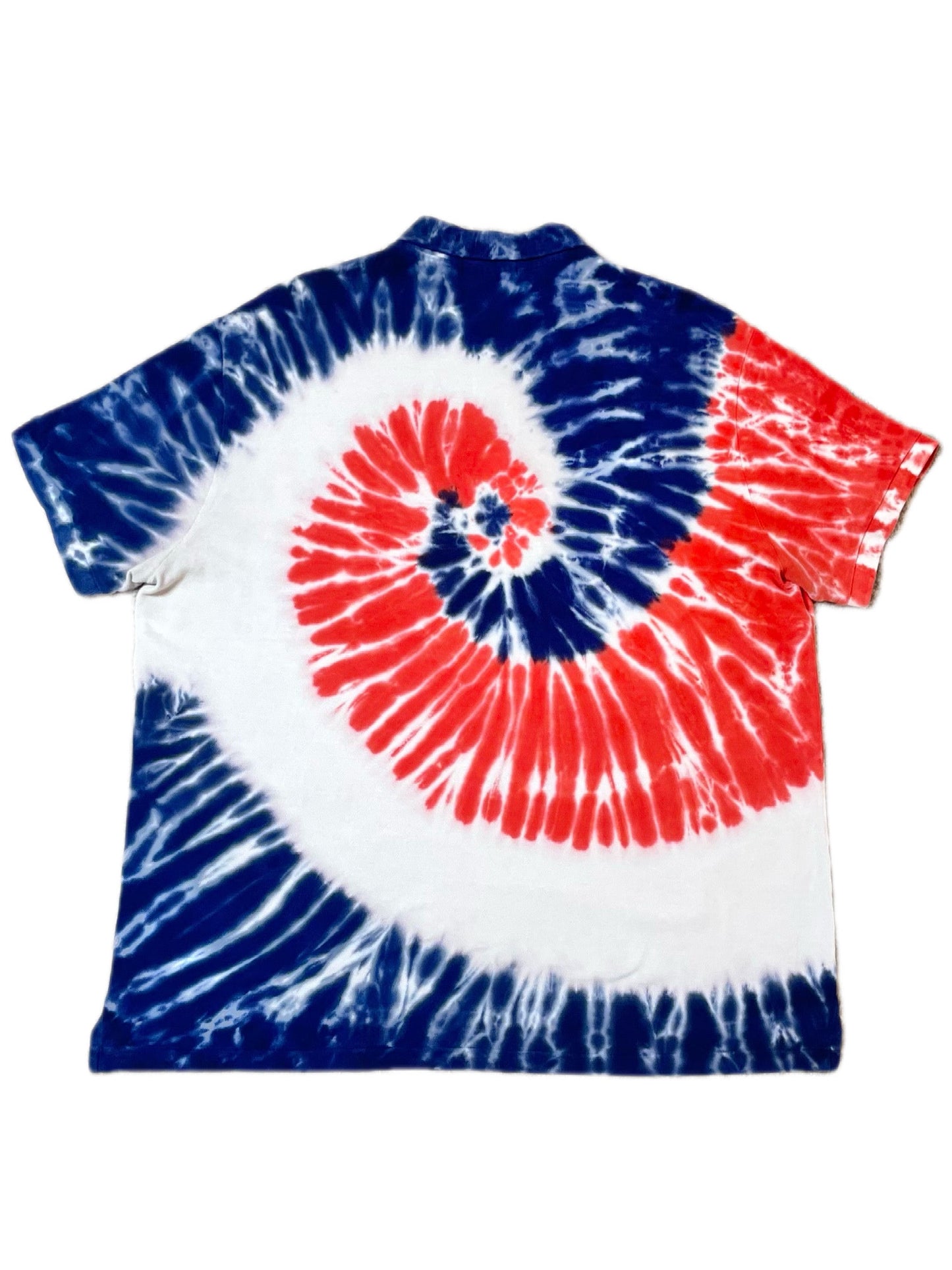 Polo Ralph Lauren Custom Slim Fit Tie-Dye Polo Shirt in Red White Blue