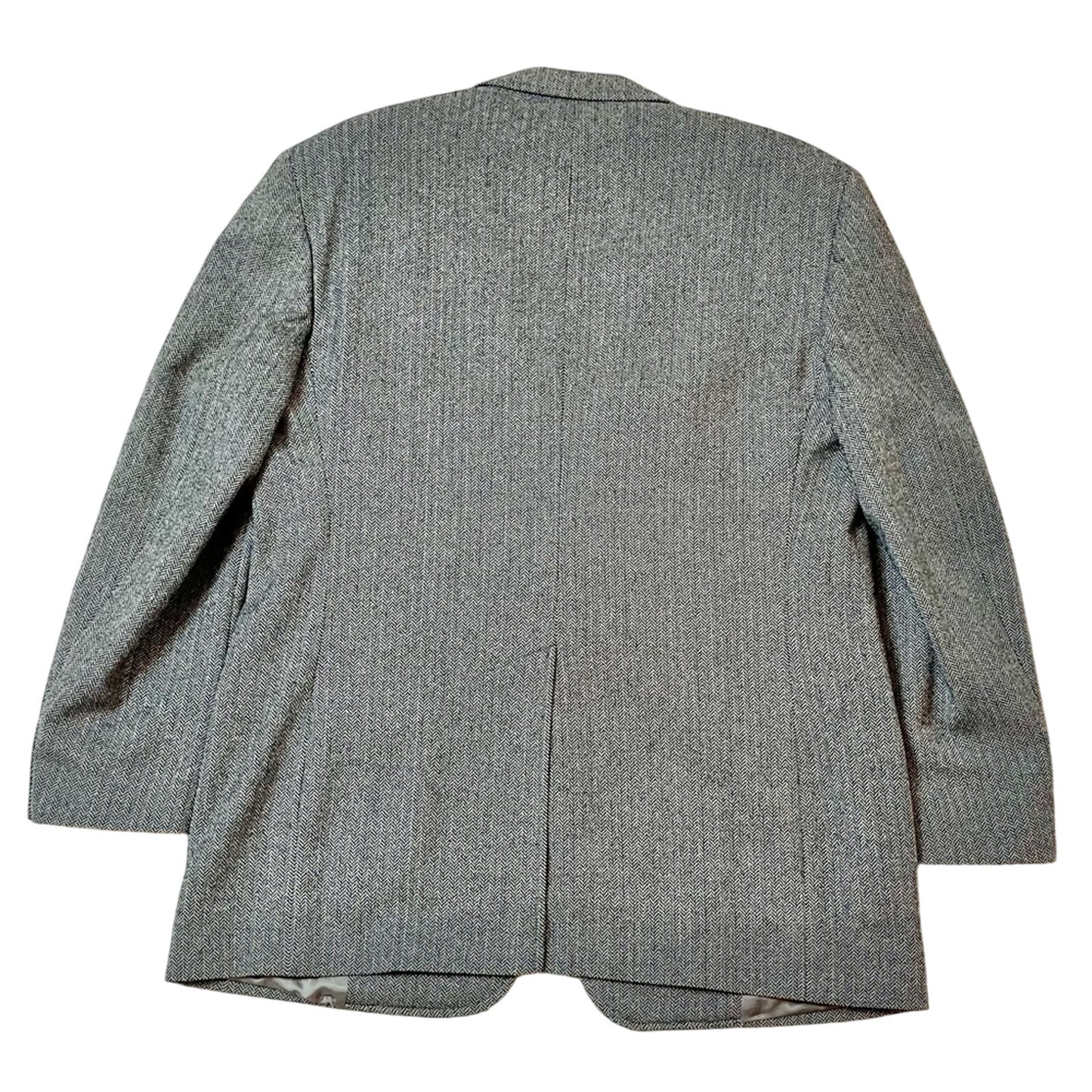 Brooks Brothers 100% Pure Wool Herringbone Blazer – Gray – Size 44R – Made in USA