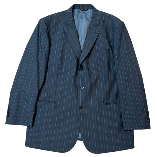 Coogi Luxe Pinstripe Wool Blend Blazer – Navy – Size 46R – Modern Tailored Menswear
