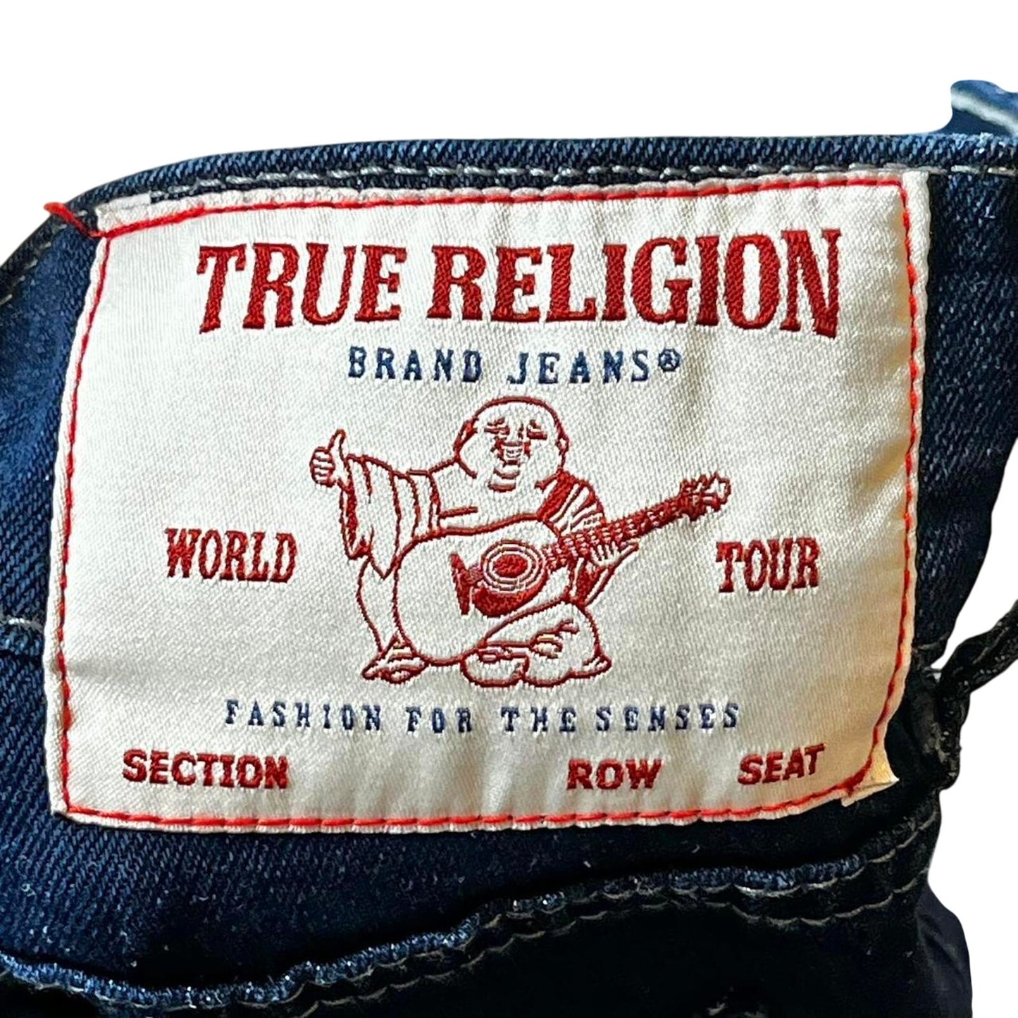 True Religion Rocco Relaxed Skinny Jeans – Dark Indigo Wash – Size 34 | Premium Stretch Denim