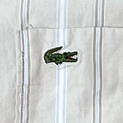 Lacoste Regular Fit 100% Cotton Striped Button-Down Shirt – Size 40 / Medium | Classic Menswear