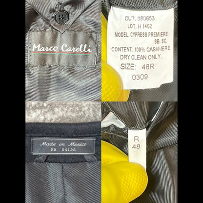 Marco Carelli 100% Cashmere Blazer Navy Blue | Size 48R | Luxury Menswear