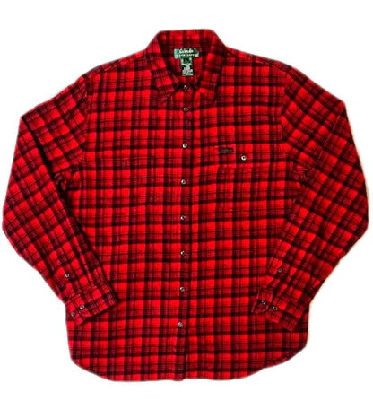 Lauren Ralph Lauren Red Black Plaid Button Down Shirt Mens Large 100% Cotton Classic Fit