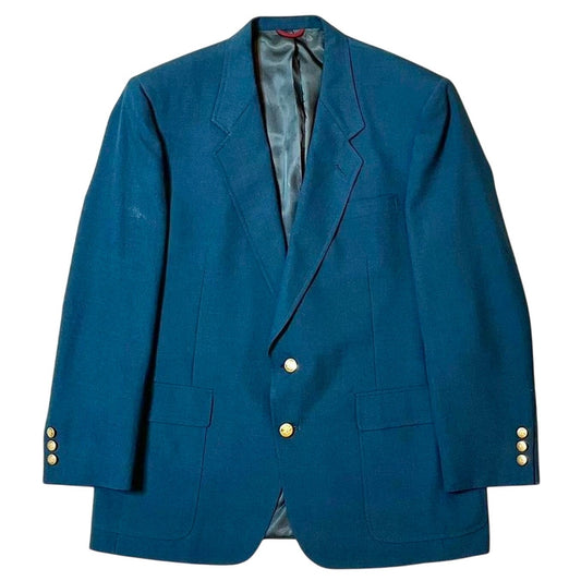 Hart Schaffner & Marx Classic Navy Blazer 43R | Gold Buttons | Tailored Wool Blend