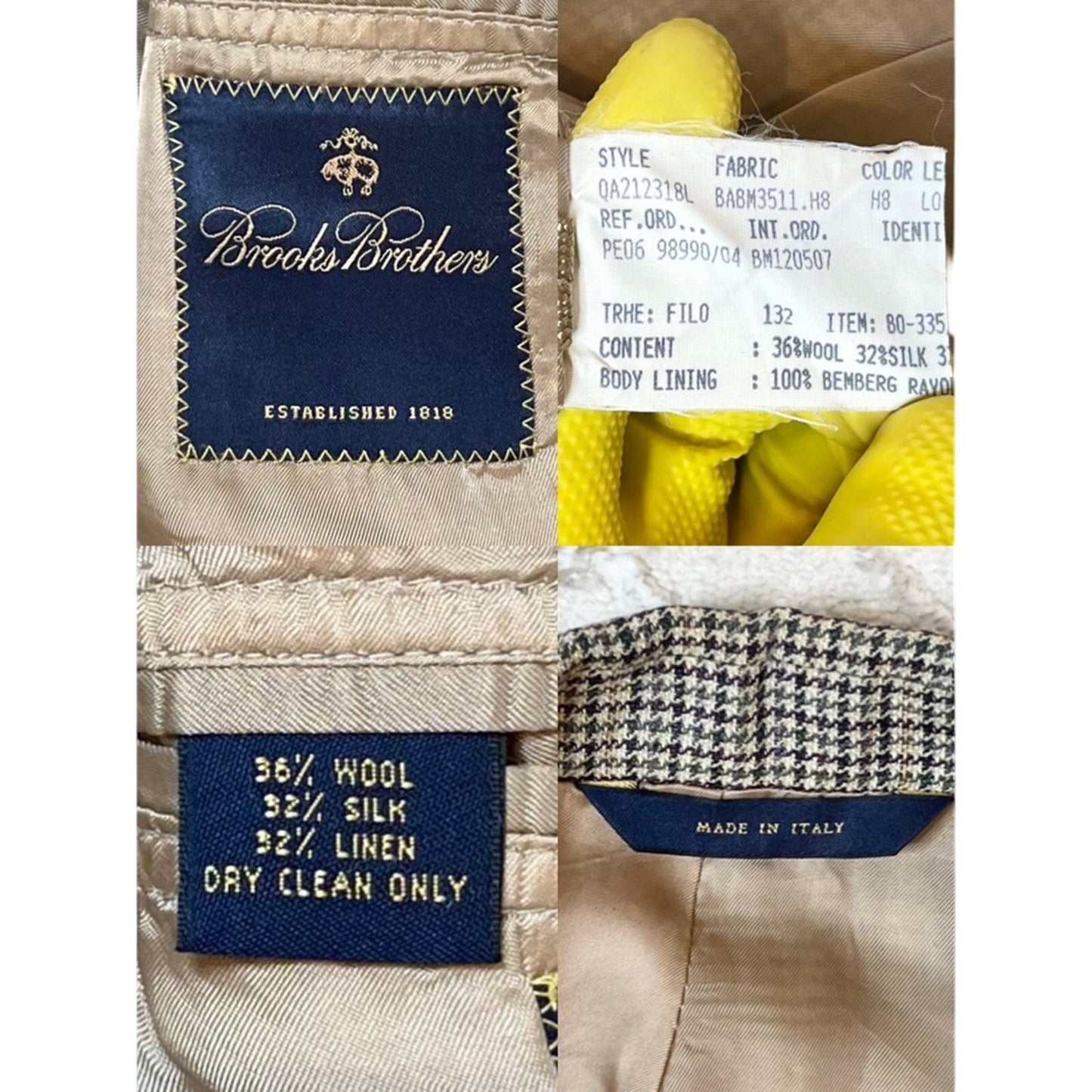 Brooks Brothers Wool–Silk–Linen Blazer – Made in Italy – Classic Menswear | Size 40R–42R Equivalent