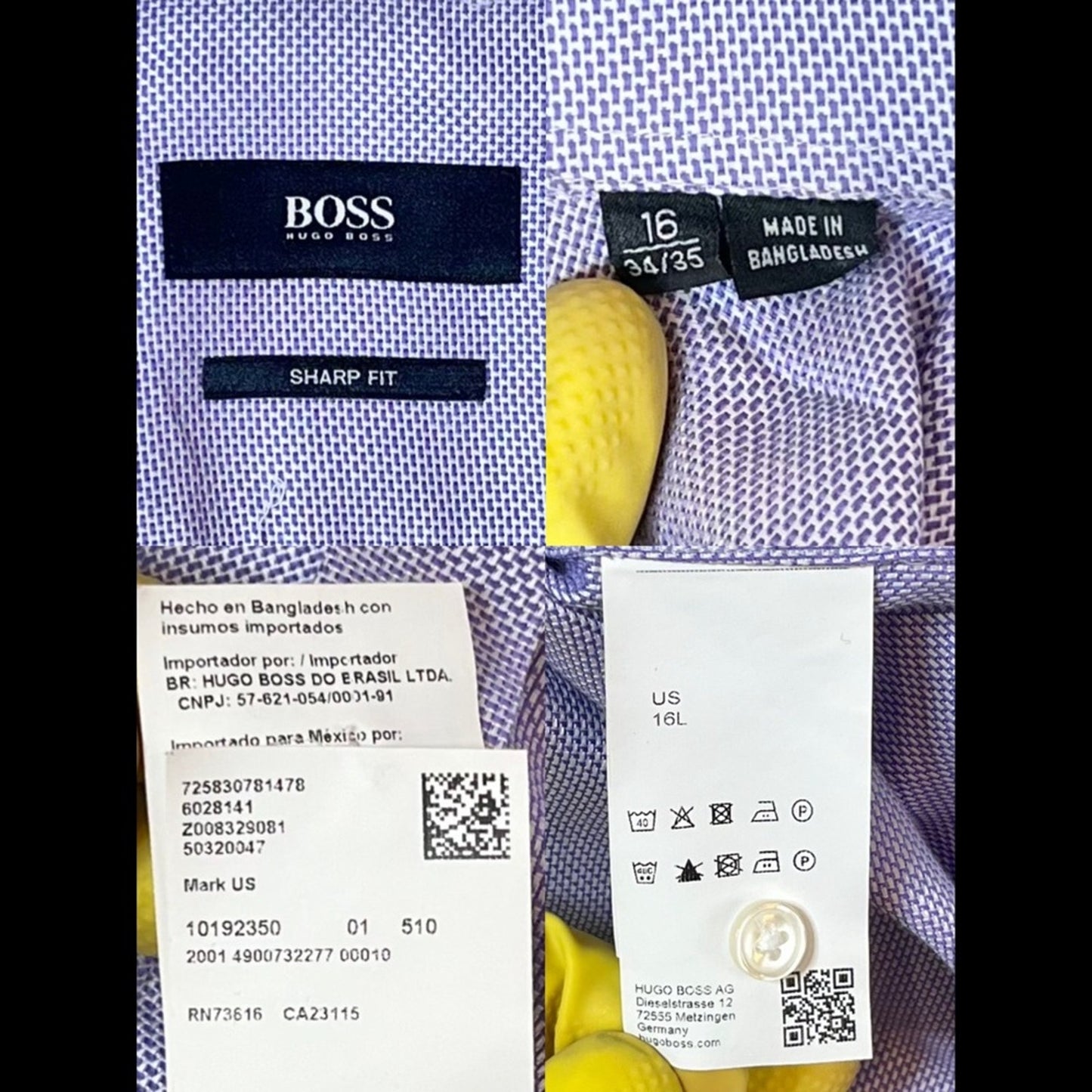 Hugo Boss Sharp Fit 16L Long Sleeve Dress Shirt – Light Purple Microtexture – Premium Tailored Menswear