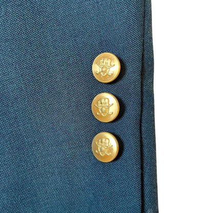 Hart Schaffner & Marx Classic Navy Blazer 43R | Gold Buttons | Tailored Wool Blend