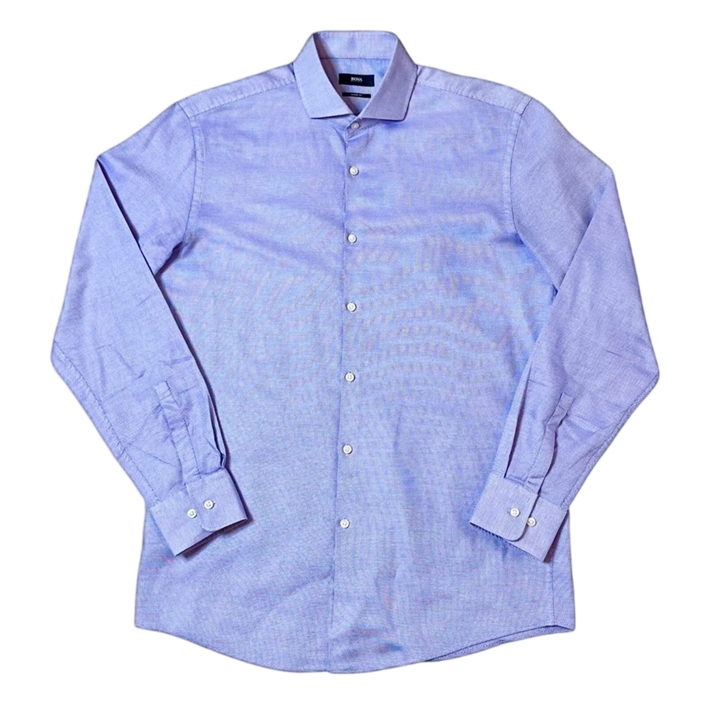 Hugo Boss Sharp Fit 16L Long Sleeve Dress Shirt – Light Purple Microtexture – Premium Tailored Menswear