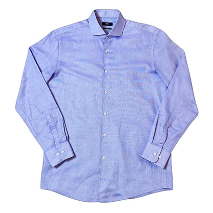 Hugo Boss Sharp Fit 16L Long Sleeve Dress Shirt – Light Purple Microtexture – Premium Tailored Menswear