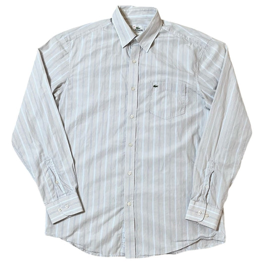 Lacoste Regular Fit 100% Cotton Striped Button-Down Shirt – Size 40 / Medium | Classic Menswear