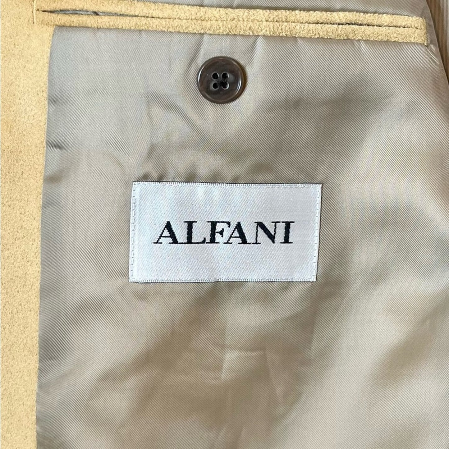 Alfani Positano-Diablo Micro-Suede Blazer in Tan – Size 48 Regular | Premium Soft-Touch Men’s Blazer