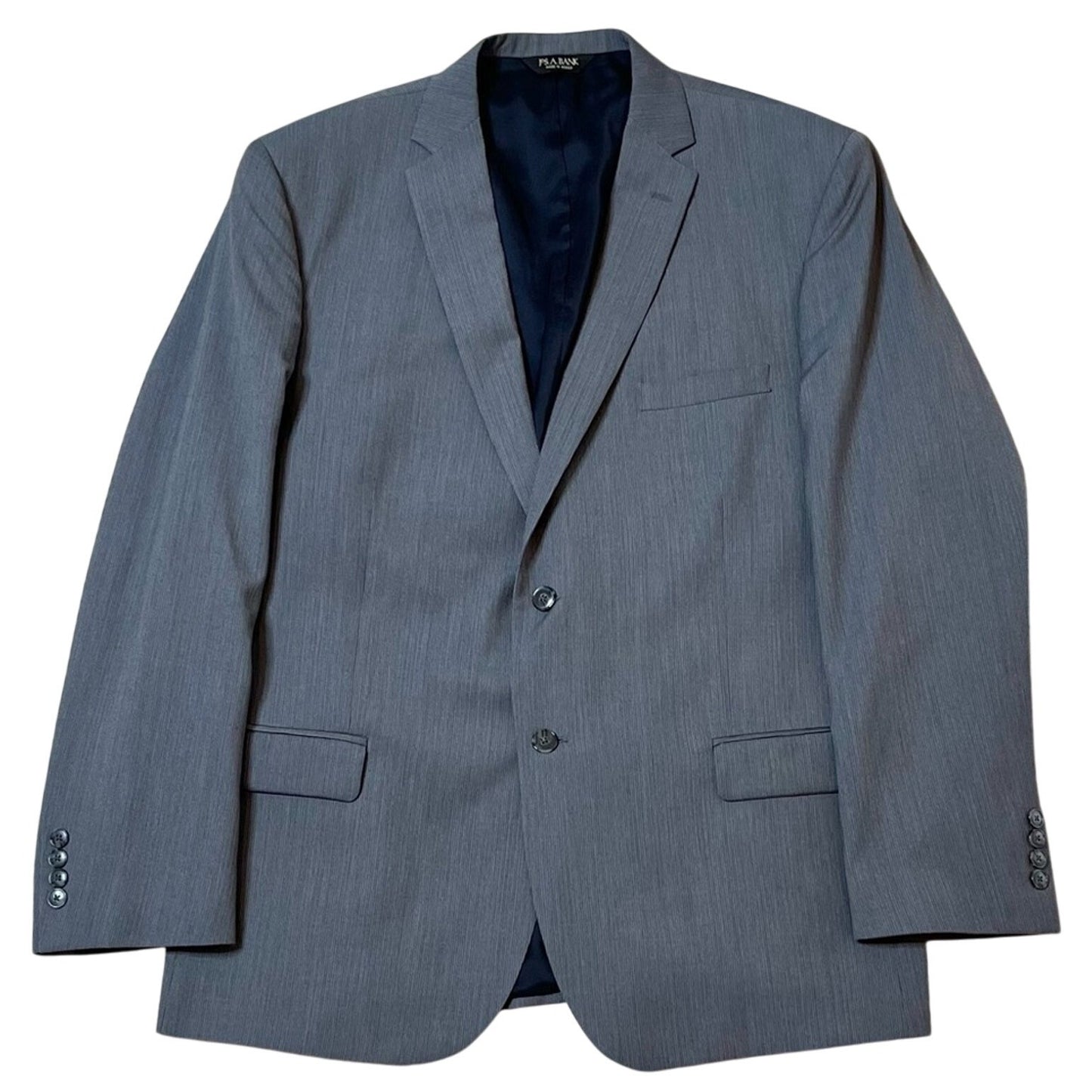 Jos. A. Bank Traveler’s Collection Men’s 100% Wool Slim Fit 2-Piece Suit – Gray – 46R Jacket / 38x30 Pants