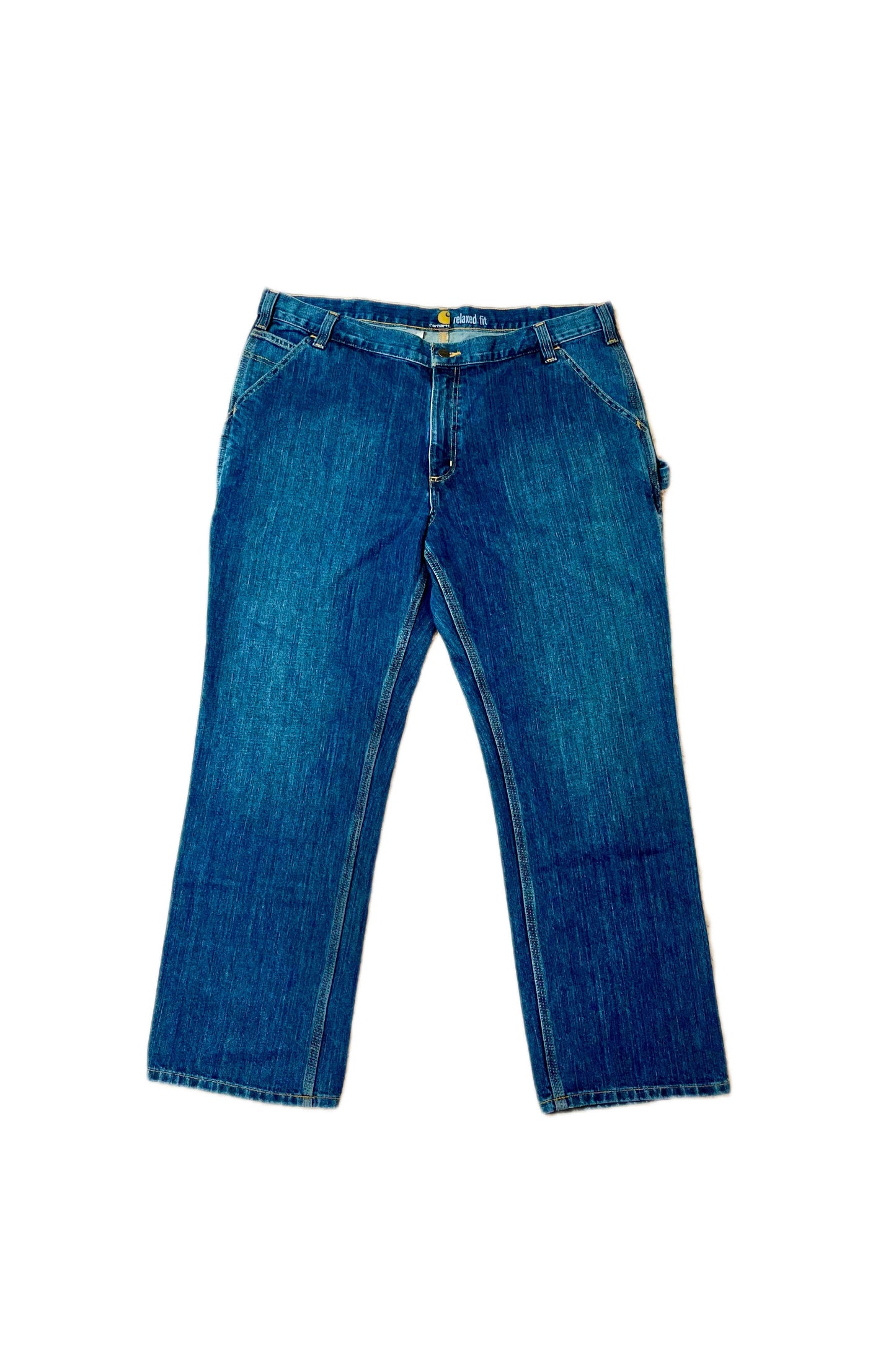 Carhartt Relaxed Fit Carpenter Jeans Mens Blue Denim Workwear Utility Pants 34x30