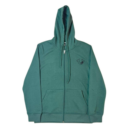 True Religion Multi Logo Flock Zip-Up Hoodie – Sycamore Green – Men’s Medium – NWT Premium Streetwear