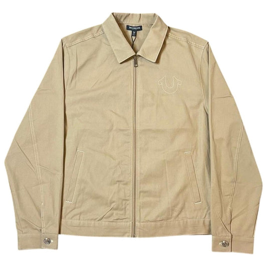 True Religion Contrast SNL Twill Bomber Jacket in Travertine | Men’s Size M | New With Tags