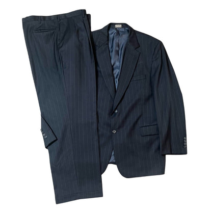 Jos. A. Bank Signature Collection 100% Wool Navy Pinstripe Suit – Size 46 Regular – Premium Tailored 2-Piece Menswear