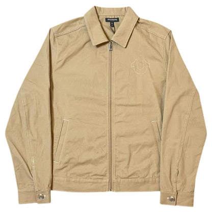 True Religion Travertine Contrast SNL Twill Bomber Jacket – Size Small | Premium Cotton Twill Streetwear