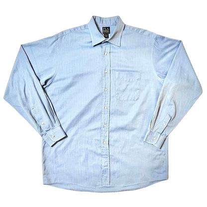 Jos. A. Bank Signature Collection Blue Herringbone Dress Shirt | Size 16.5 x 36 | 100% Cotton