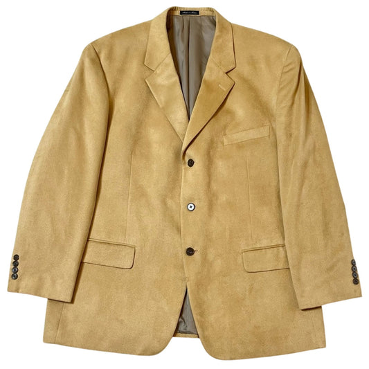 Alfani Positano-Diablo Micro-Suede Blazer in Tan – Size 48 Regular | Premium Soft-Touch Men’s Blazer