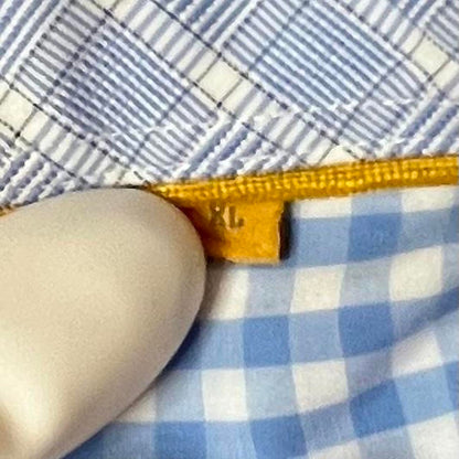 Robert Talbott Carmel Blue Gingham Check Dress Shirt – Men’s XL | Premium 100% Cotton | Classic Menswear