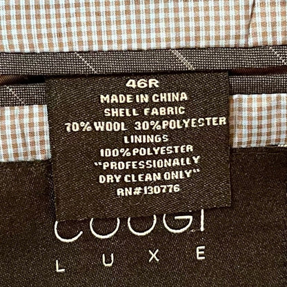Coogi Luxe Pinstripe Wool Blend Blazer – Navy – Size 46R – Modern Tailored Menswear