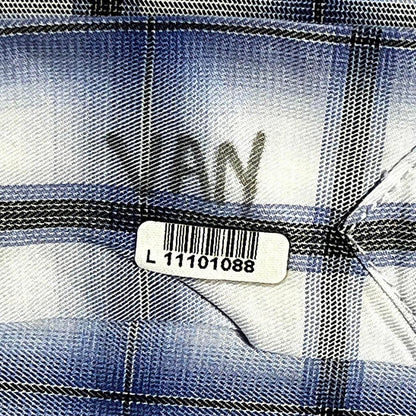 Robert Talbott Classic Fit 100% Cotton Plaid Button-Down Shirt Blue White | Size XL | Made in Portugal