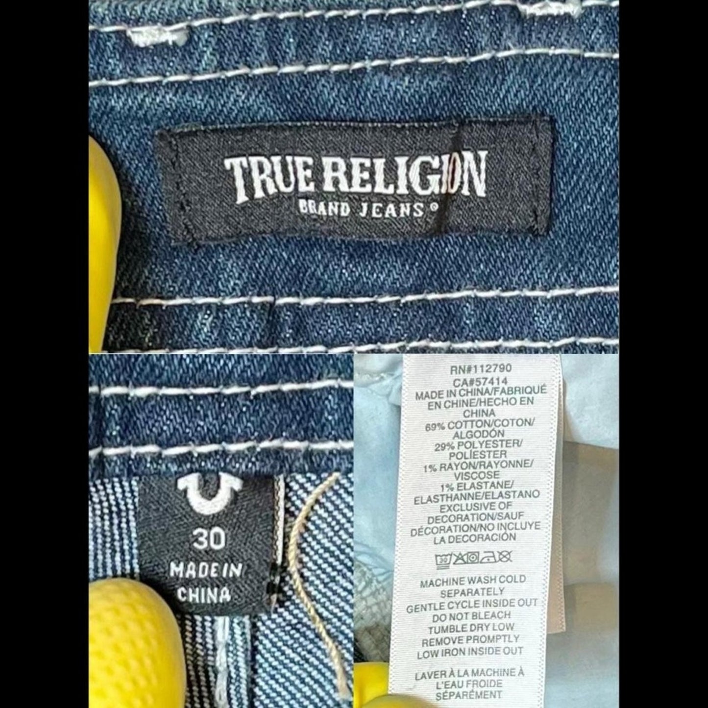 True Religion Medium Amber Nights Denim Cargo Jeans – Size 30 – NWT