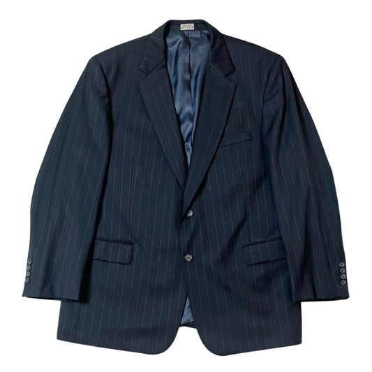 Jos. A. Bank Signature Collection 100% Wool Navy Pinstripe Suit – Size 46 Regular – Premium Tailored 2-Piece Menswear